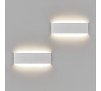Klighten 2 Pezzi Applique da Parete 31cm Interno LED, 10W 910 Lumen Lampade da Parete Moderne in Alluminio, Lampada Muro per Soggiorni, Camere da letto, Corridoi, 4000K Bianco Naturale, Bianco
