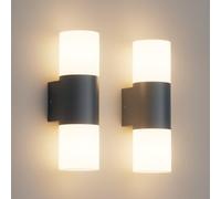 Klighten 2 pezzi Applique da Parete E27 Esterno/Interno, Antracite Su Giù Lampada da Parete, IP65 Lampada da Muro, Luci da parete Alluminio, per Balconi/Giardini, 40W Max, Non Inclusa Lampadina