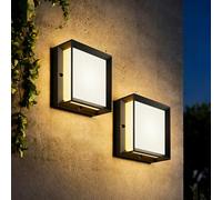 Klighten 2 Pezzi Applique da Parete E27x2 Esterno/Interno,Max 60W,IP65 Impermeabile per Interni ed Esterni,PC + Aluminio,Lampadina Non Inclusa,Antracite