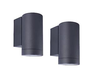 Klighten 2 Pezzi Applique da Parete Esterni IP65, Downlight Lampada da Parete Moderna Applique Esterno in Alluminio per Giardino Ingressi Terrazzi, Attacco GU10, Lampadina non Inclusa, Antracite