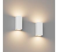 Klighten 2 Pezzi Applique da Parete Esterno Interno Impermeabile IP65, Attacco GU10 Lampade da Parete Moderno in Alluminio, Up&Down Lampada a Muro Bianco, Lampadina non Inclusa