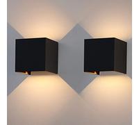 Klighten 2 Pezzi Lampada LED Dimmerabile da Tavolo, Ricaricabile Luce calda 3000K Lampada da Scrivania in Alluminio, H38cm, Nero, IP54, con Base di Ricarica Contatt, per Interni/Esterni