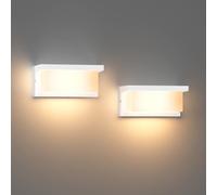 Klighten 2 pezzi Bianco applique da esterno E27, IP65, senza lampadina | 60W applique esterno, Luci da parete esterna con attacco E27, alluminio+PC, lampada da parete esterno terrazzo giardino