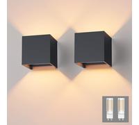 Klighten 2 Pezzi Lampade da Parete per Interni/Esterno Bianco Caldo 3000K Applique da Parete Con G9 Lampadina Sostituibile, per Portico, Bagno, Corridoio,Balcone (Antracite)