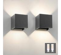 Klighten 2 Pezzi Lampade da Parete per Interni/Esterno Bianco Naturale 4000K Applique da Parete Con G9 Lampadina Sostituibile, per Portico, Bagno, Corridoio,Balcone (Grigio scuro)