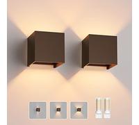 Klighten 2 Pezzi LED Lampada da Parete Interno/Esterno Lampadina G9 con Sorgente Luminosa Sostituibile 3000K Bianco Caldo Angolo del Fascio Regolabile Applique Esterno Bronzo