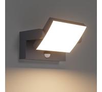 Klighten 24W Applique Esterno Led con Sensore Movimento 3000K, Antracite | Impermeabile IP65, Alluminio, Girevole, 1500 Lumen, Lampada da Parete per Esterno/Interno