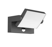 Klighten 24W LED Applique da Parete Esterno/Interno con Sensore di Movimento IP65, Lampade Moderno da Parete Orientabile in Alluminio per Giardini Balcone, Grigio Scuro, Bianco Caldo 2700K-3000K