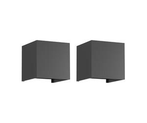 Klighten 2PCS 12W Applique da Parete Interno/Esterno Moderno Applique Esterno Bianco Freddo 6000K Lampada da Parete Angolo del Fascio Regolabile Applique IP65 Impermeabile (Grigio Scuro)
