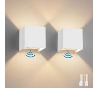 Klighten 2PCS LED Lampada da Parete Interno/Esterno con Sensore di Movimento, con Sorgente Luminosa Sostituibile Lampadina G9, 3000K Bianco Caldo Angolo del Fascio Regolabile Applique Esterno, Bianco
