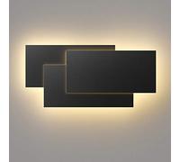 Klighten 36W Applique da Parete Interni Moderno LED 40CM Lampada da Parete Bianco Caldo 3000K Lampada da Muro per Soggiorno, Camera da letto, Corridoio, Scale (Nero)