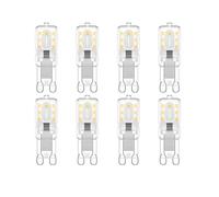 Klighten 8 pezzi Lampadina G9 Led 3W 300LM Bianco Caldo 3000K | Non Dimmerabile, AC220-240V, Angolo del Fascio 360°, G9 LED Lampadine per Plafoniera da Soffitto Lampadario