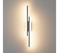 Klighten Applique da Parete LED Interno 56cm, 12W 1250LM Lampada da Parete Lungo Mordern, Luci da Parete per Camera da Letto, Soggiorno, Corridoio, 110-240V, Bianco Caldo 3000K, Nero