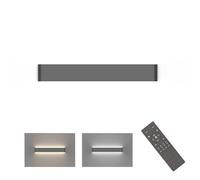 Klighten Applique da Parete LED Interno Dimmerabile con Telecomando, Lampada da Parete Mordern, per Soggiorni, Camere da letto, Bagno, 800-2000 Lumen, 3000K-6000K, 20W, 61cm, Grigio Scuro