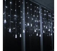 Klighten Catena Luminosa, Strisce LED, 96er Led Luci 3.5 * 0.65m Luci Stringa Bianco Freddo 8 Modalità Impermeabili IP44, per finestra, porta, giardino, feste, Natale