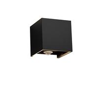 Klighten Lampada da esterno, 12W Applique da Parete con sensore di movimento per luci esterni/interni Lampada da parete con fascio regolabile IP65 Impermeabile 6000K, Nero
