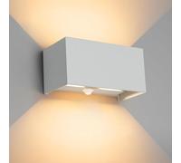 Klighten Lampada da esterno,24W Applique da Parete con sensore di movimento per luci esterni/interni Lampada da parete con fascio regolabile IP65 Impermeabile 3000K,Grigio