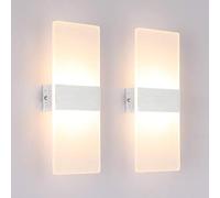 Klighten Lampada da Parete Interno 12W Bianco caldo 3000K, Moderno Applique da Parete in Acrilico Perfetto per Camera da Letto, Soggiorno, Bagno, Corridoio, Scale