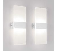 Klighten Lampada da Parete Interno 12W Bianco neutro 4000K, Moderno Applique da Parete in Acrilico Perfetto per Camera da Letto, Soggiorno, Bagno, Corridoio, Scale