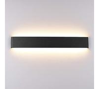 Klighten Lampada da Parete LED Interno 20W, 60cm Applique da Parete Alluminio Moderne, Lampada Muro per Soggiorno, Camera da Letto, Scala, Corridoi, 1990 Lumen, Bianco Caldo 3000K, Nero