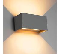 Klighten lampade da parete 24W Esterno/Interno Moderno, lampada da esterno Bianco Caldo 3000K Applique da Parete, IP65 Impermeabile, Angolo del Fascio Regolabile Applique(Grigio scuro)