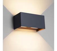Klighten lampade da parete 24W Esterno/Interno Moderno, lampada da esterno Bianco Caldo 3000K Applique da Parete, IP65 Impermeabile, Angolo del Fascio Regolabile Applique(Antracite)