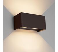 Klighten lampade da parete 24W Esterno/Interno Moderno,Lampada da esterno Bianco Caldo 3000K Applique da Parete, IP65 Impermeabile, Angolo del Fascio Regolabile Applique,Rosso Ruggine