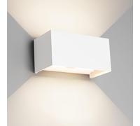 Klighten lampade da parete 24W Esterno/ Interno Moderno , lampada da esterno Bianco Caldo 4000K Applique da Parete, IP65 Impermeabile , Angolo del Fascio Regolabile Applique( Bianco)