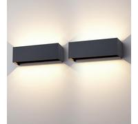 Klighten lampade da parete 30W Esterno/Interno Moderno,2PCS lampada da esterno Bianco Caldo 4000K Applique da Parete,IP65 Impermeabile,Angolo del Fascio Regolabile Applique(Antracite)