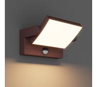 Klighten Lampade Esterno con Sensore di Movimento, 24W LED Applique da Esterno/Interno Orientabile IP65, Luce Parete in Alluminio per Ingresso Terrazza, Bronzo, 1500 Lumen, Bianco Caldo 3000K