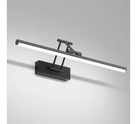 Klighten Led Lampada Da Specchio Bagno 50cm, Lampada Da Parete Rotante Per Bagno Ip44, 16W 1200 LM Luce Specchio Bagno Led, Applique Bagno Specchio Moderno In Alluminio, Bianco Freddo 5500K, Nero