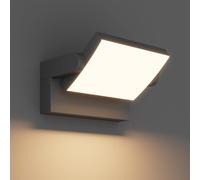 Klighten LED Lampade da Parete Esterno Interno 24W IP65, Lampada Muro Regolabile Applique da Parete Moderno in Alluminio per Corridoio Balconi Giardini, Grigio Scuro, Bianco Caldo 2700K-3000K