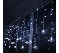 Klighten Luci Catena a Fiocco di Neve, Catena Luminosa USB 3.5m x 0.65 8 Modalità 96 LED Luci Natalizie con Telecomando Per Decorazione Natale, Halloween, Matrimoni(Bianco Freddo)