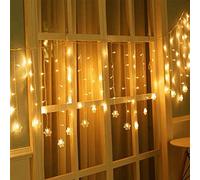 Klighten Luci Catena a Fiocco di Neve, Catena Luminosa USB 3.5m x 0.65 8 Modalità 96 LED Luci Natalizie con Telecomando Per Decorazione Natale, Halloween, Matrimoni(Bianco caldo)