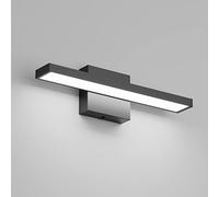 Klighten Luci da specchio Bagno 40cm, 12W 1080 LM Applique da Parete per Bagno IP44, Lampada da Specchio bagno Moderno, Bianco Freddo 6000K, 60 LEDs, 110-240V, Nero