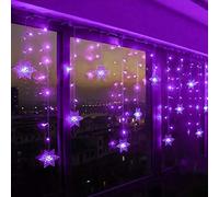 Klighten Tenda Luci LED, Luci cascata, Strisce LED, 96er Led Luci 3.5 * 0.65m Luci Stringa 8 Modalità Impermeabili IP44, per finestra, porta, patio, giardino, feste, Natale (Viola)