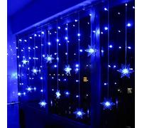 Klighten Tenda Luci LED, Luci cascata, Strisce LED, 96er Led Luci 3.5 * 0.65m Luci Stringa 8 Modalità Impermeabili IP44, per finestra, porta, patio, giardino, feste, Natale (Blu)