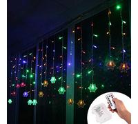 Klighten Tenda Luci LED, Luci cascata, Strisce LED, 96er Led Luci 3.5 * 0.65m Telecomando, Alimentato da Batteria, Impermeabili IP44, per finestra, porta, patio, giardino, feste, Natale (RGB)