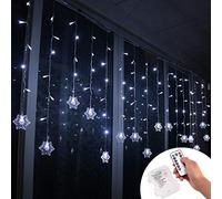 Klighten Tenda Luci LED, Luci cascata, Strisce LED, 96er Led Luci 3.5*0.65m Telecomando, Alimentato da Batteria, Impermeabili IP44, per finestra, porta, patio, giardino, feste, Natale (Bianco Freddo)
