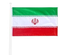KliKil Bandiera dell'Iran di grandi dimensioni 150 x 90 cm con 2 occhielli metallici per un facile montaggio, stampa durevole resistente ai raggi UV e vento leggero - Bandiera decorativa ufficiale