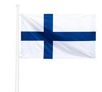 KliKil Bandiera Finlandese 90x150 cm - Tessuto da esterno resistente alle intemperie 150x90 cm con 2 occhielli metallici. Finland Flag giardino decorazioni