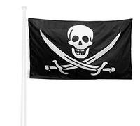 KliKil Bandiera Pirati 150x90 Calico Jack - Bandiera Pirata tessuto da esterno, resistente alle intemperie con 2 occhielli metallici. Pirate Flag with Sword giardino decorazioni