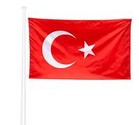 KliKil Bandiera Turca 90x150 cm - Tessuto da esterno resistente alle intemperie 150x90 cm con 2 occhielli metallici. Turkey Flag giardino decorazioni
