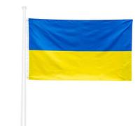 KliKil Bandiera Ucraina 90x150 cm - Tessuto da esterno resistente alle intemperie 150x90 cm con 2 occhielli metallici. Ukraine Flag giardino decorazioni