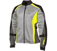 Klim Avalon Giacca tessile moto, grigio-giallo, taglia L per donne