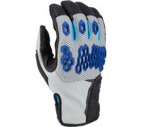 Klim Baja S4 2025 perforated Mesh Leather/Textile Enduro Motorcycle Gloves Guanti da moto enduro in pelle/tessuto a rete traforata, blu/grigio, Taglia 2XL