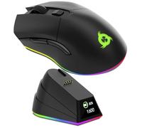 KLIM Blaze Pro Sensore ad Alta Precisione con Batteria a Lunga Durata | Mouse da Gioco Wireless RGB Ricaricabile con Stazione di Ricarica e Display LCD, Fino a 6000 DPI, Libertà Totale per Dominare