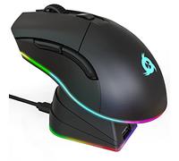 KLIM Blaze Pro Sensore ad Alta Precisione con Batteria a Lunga Durata | Mouse da Gioco Wireless RGB Ricaricabile con Stazione di Ricarica, Fino a 6000 DPI, Libertà Totale per Dominare