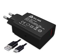 KLIM Caricatore Rapido - Caricatore DI Tipo C per Smartphone, Laptop, Tablet E Altro Ancora + Include Un Cavo Usb-C Lungo (78 Pollici) + Porta DI Ricarica USB Da 10 W