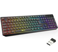 KLIM Chroma Tastiera ESPAÑA per Gaming Wireless - Alte Performance - Colori da Videogioco e Retroilluminata - Tastiera da Gioco - Tastiera per Videogame PC PS4 Windows, Mac - Nuova Versione